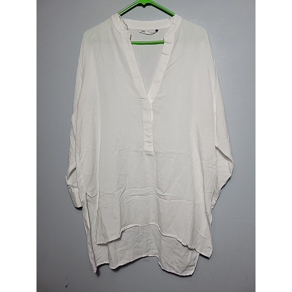 Zara Off-White V-Neck Blouse